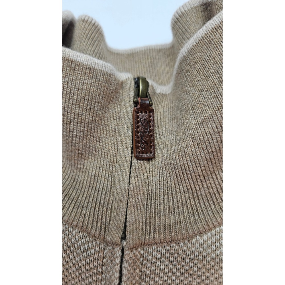 Polo Ralph Lauren Mens XXL Tan Pima Cotton Quarter Zip Sweater Pullover Pony Log - Picture 3 of 5